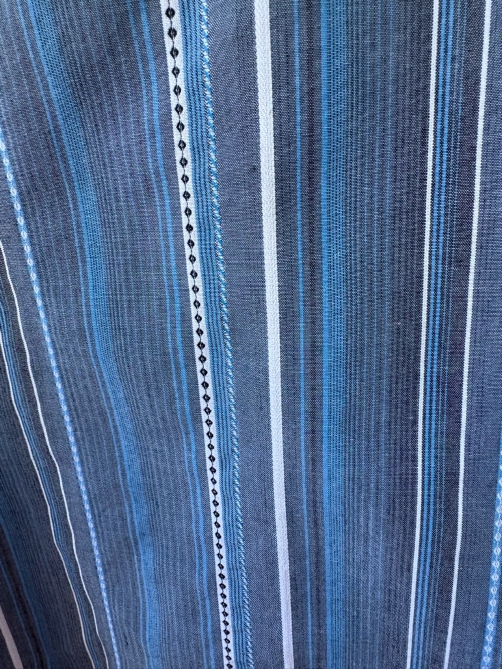 Kuhl Suncel Large Button Up Short Sleeve Shirt Blue Stripe Cotton Tencel Blend - Picture 9 of 13